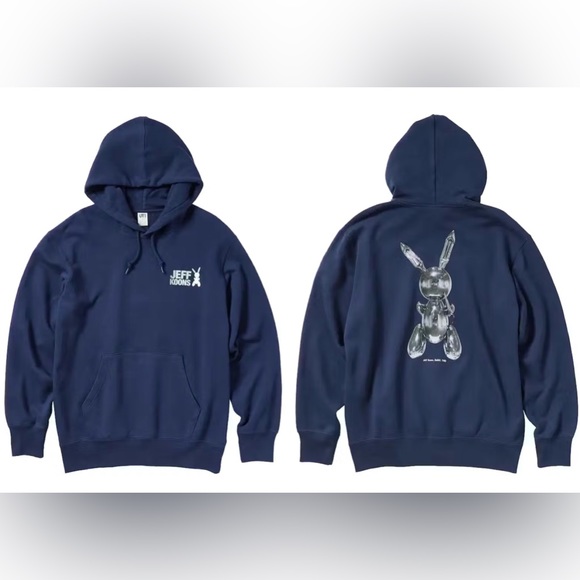 Uniqlo x Jeff Koons SweatShirt Long-Sleeve Pullover Hoodie Sweater Blue XS NEW - Picture 1 of 3